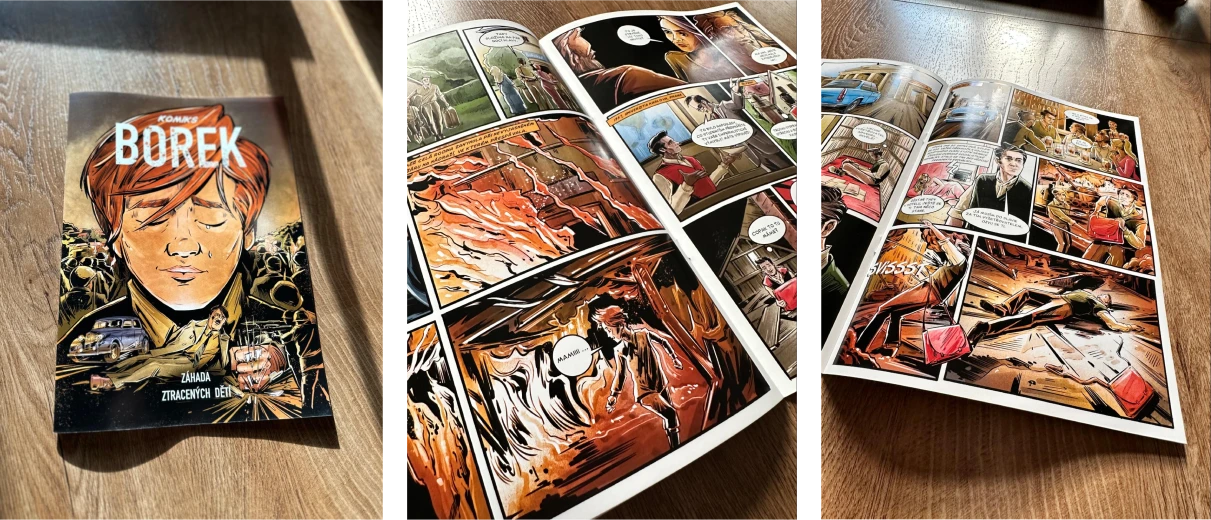 Komiks Borek je ukázkou hrubšího stylu kresby Martina Šťastného, lektora tvorby komiksu na Skvotu.