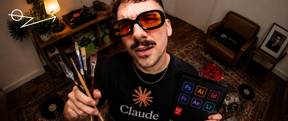 Claude AI w roli designera: testujemy integrację z Adobe na marce SKVOT